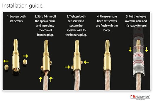 Nakamichi Excel Series Banana Plugs 4 Piezas 12-18 AWG 4mm miniatura 6
