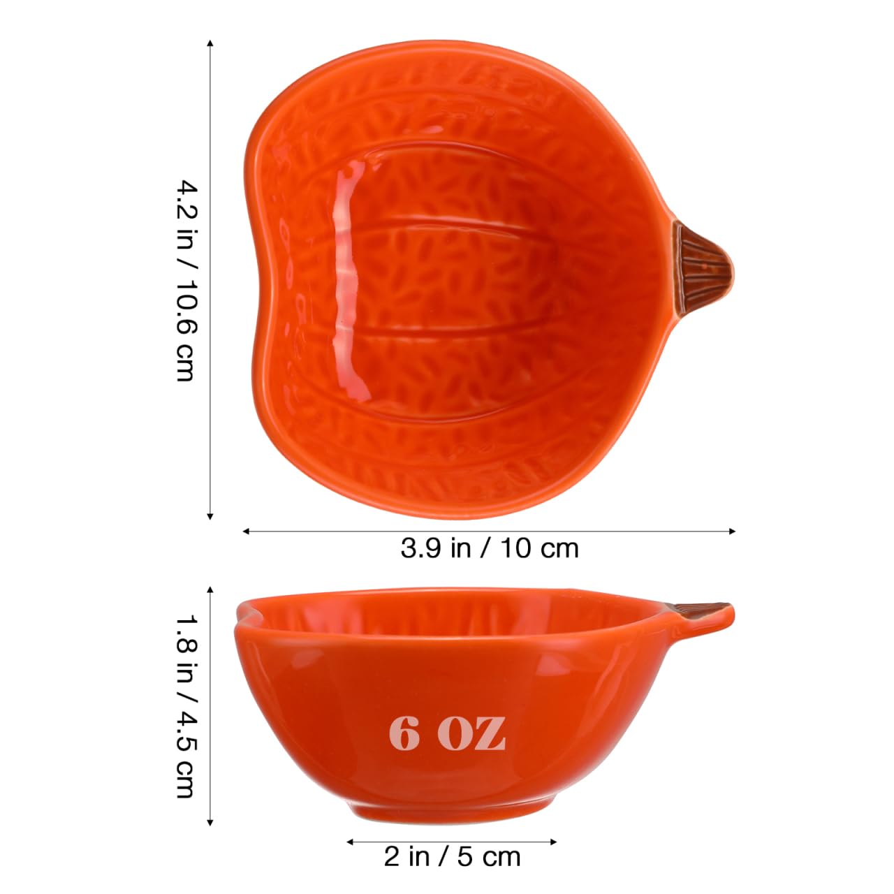 DOITOOL Lot de 2 petits ramequins en céramique en forme de citrouilles pour la pâtisserie, les citrouilles