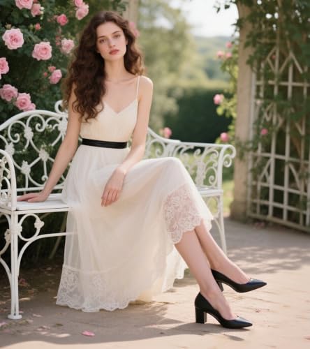 Image of JOY IN LOVE Women's Pointed Toe Chunky Block Heel Pumps