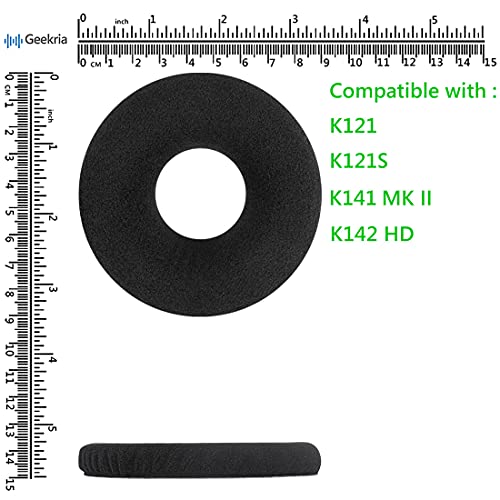 Geekria Almohadillas de Repuesto Comfort Velour para Auriculares AKG K121, K121S, K141 MK II, K142 HD, Cojines para Oreja, Piezas de Reparación (Negro) miniatura 6