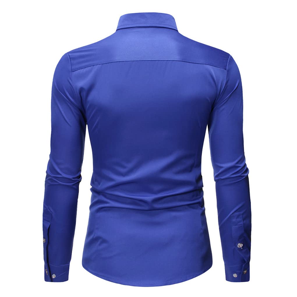 Camicie da uomo, Solido Slim maniche lunghe Blazer, Camicie da sposa smoking