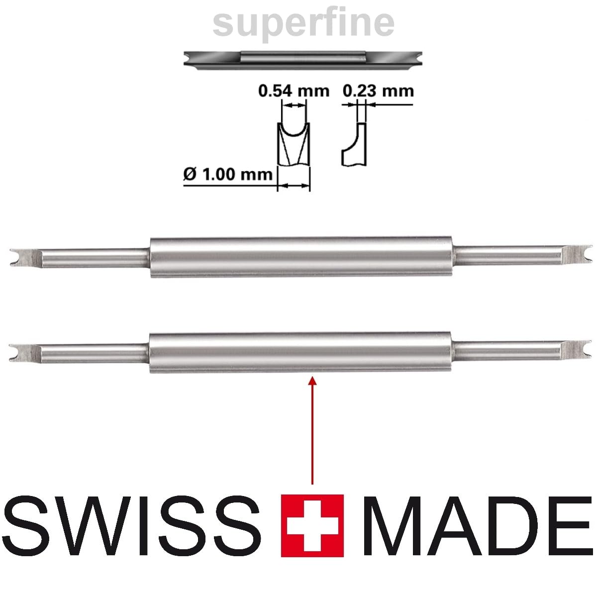 Federstegzange 6825-XF MINI speziell für RLX-Uhren mit extra kleinen Gabeln 0,54mm - Federstegwerkzeug/Armbandwerkzeug