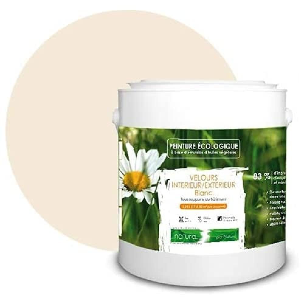 BOX DECO COULEURS Peinture naturelle écologique intérieur extérieur aspect velours Natura - 2.5L, Beige Ficelle