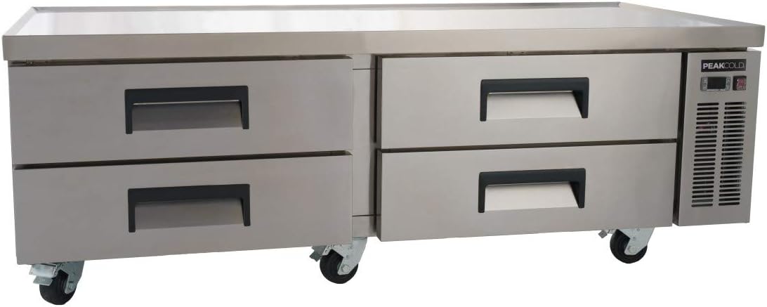 PEAKCOLD 4 Drawer Refrigerated Commercial Chef Base - Kitchen Equipment Stand Refrigerator; 72" W