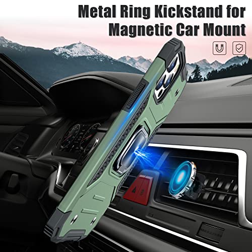JAME Case for iPhone 12 Pro Case, for iPhone 12 Case with [Tempered-Glass Screen Protector 2PCS], Military Grade Protection, with Ring Kickstand, Protective Case for iPhone 12/12 Pro 6.1” Alpine-Green by JAME - Image 5