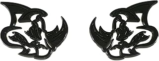 2Pcs 3D Rhino Emblems Car Badge Custom New Side Rear Front Hood Door Decal Replacement for Car Truck SUV Motorcycles (Glossy Black)