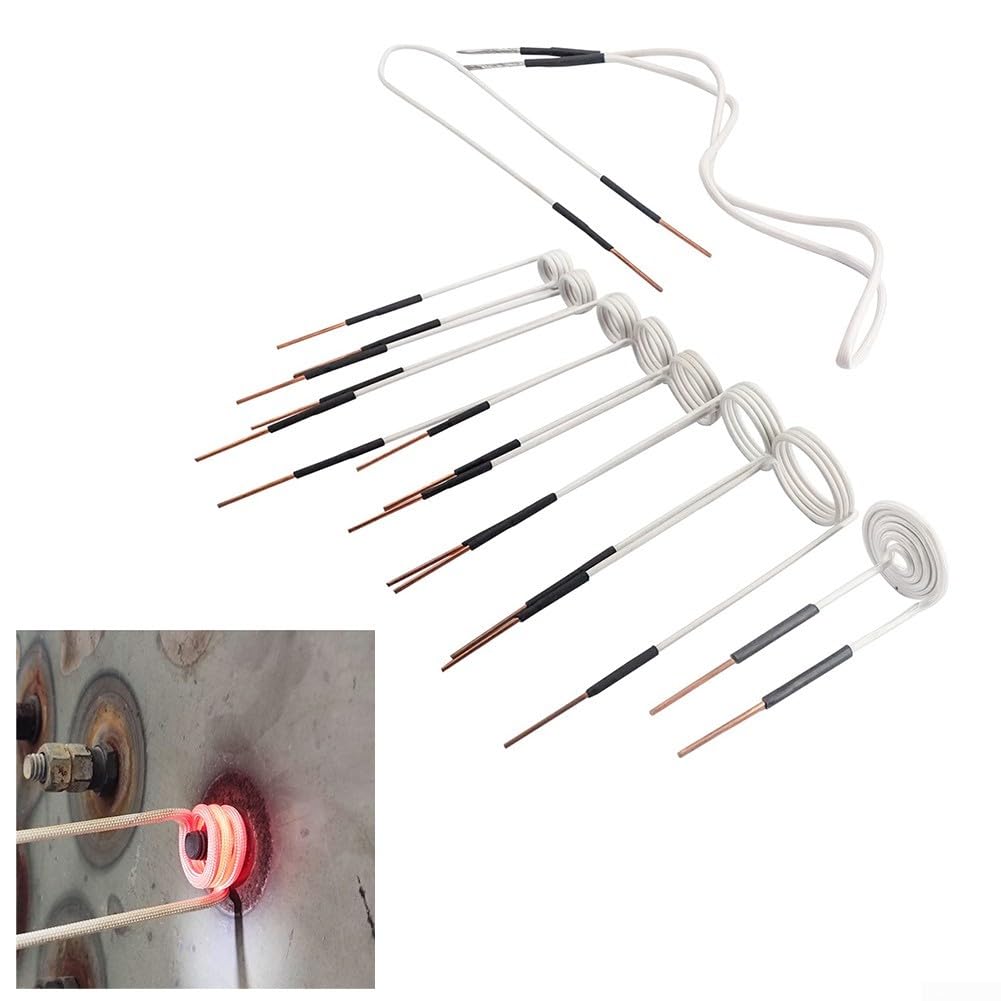 Kits de bobina de calentador de inducción para extracción de pernos y tuercas oxidados sin llama, 10 bobinas de soldadura de metal para rodamientos, engranajes, calefacción de poleas y aflojamiento