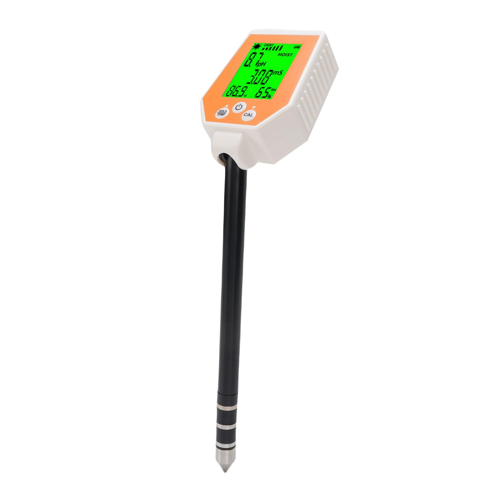 Bewinner 6 w 1 Cyfrowy Tester Gleby dla Roślin, Wody, Ogrodu, Pomiaru PH, Wilgotności, Temperatury, Intensywności światła Słonecznego, Kalibracja 3 Punktów, Miernik PH do Opieki