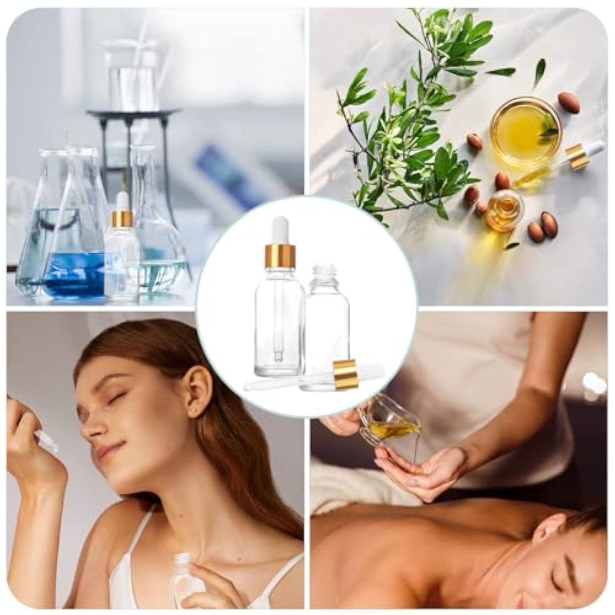 16Pcs 30ml Glass Dropper Bottles, Clear