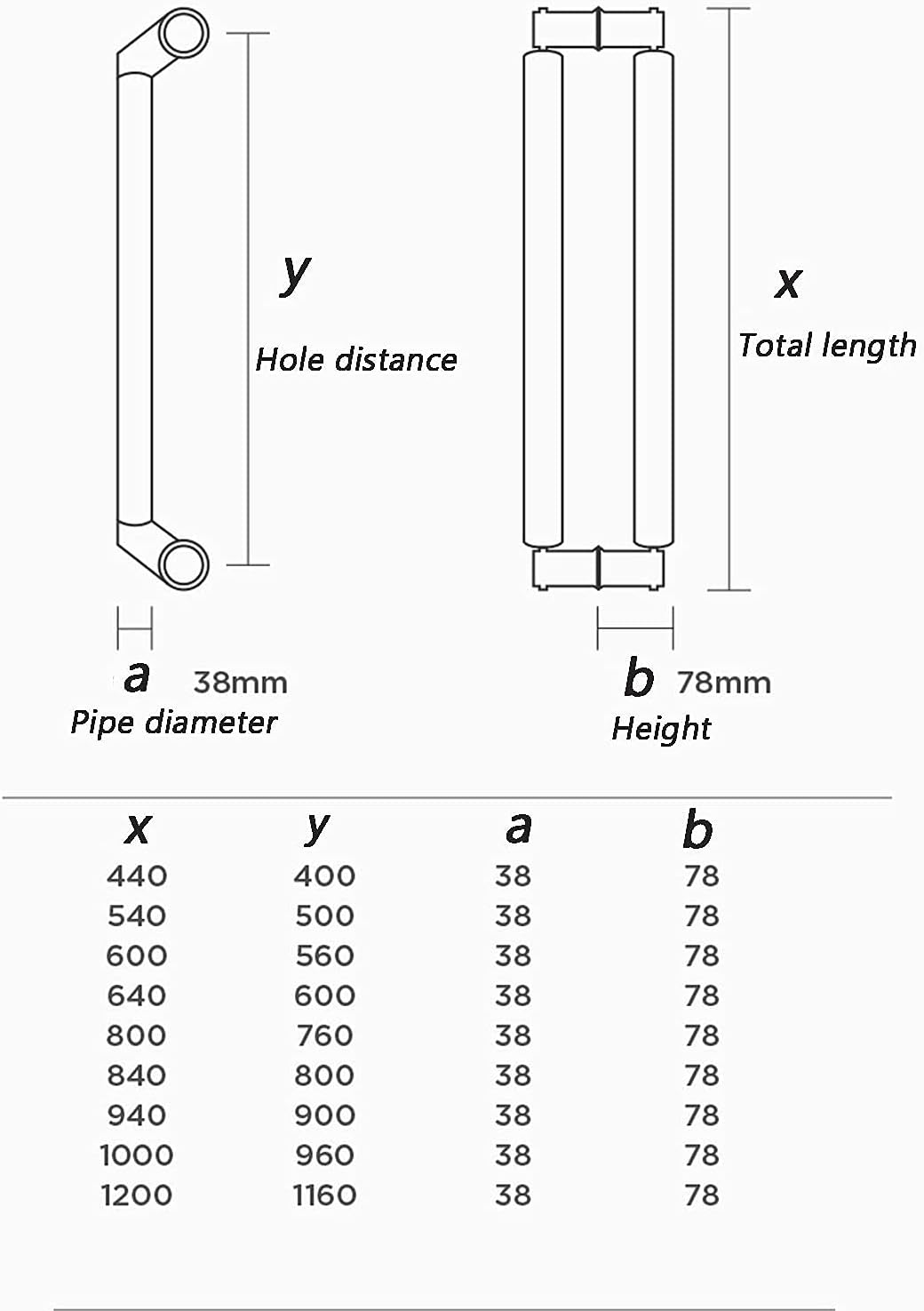 Bathroom Glass Door Handle Stainless Steel Sets,Replacement Parts Push and Pull Bar for Shower Knobs Home Kitchen Office (400mm)
