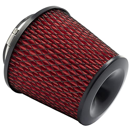 AERZETIX - C64460- Filtre à air sport Ø100 90 83 80 75 70 65 60 mm universel - couleur rouge - pour voiture compétition tuning carrosserie auto moto décoration système d'admission d'air moteur