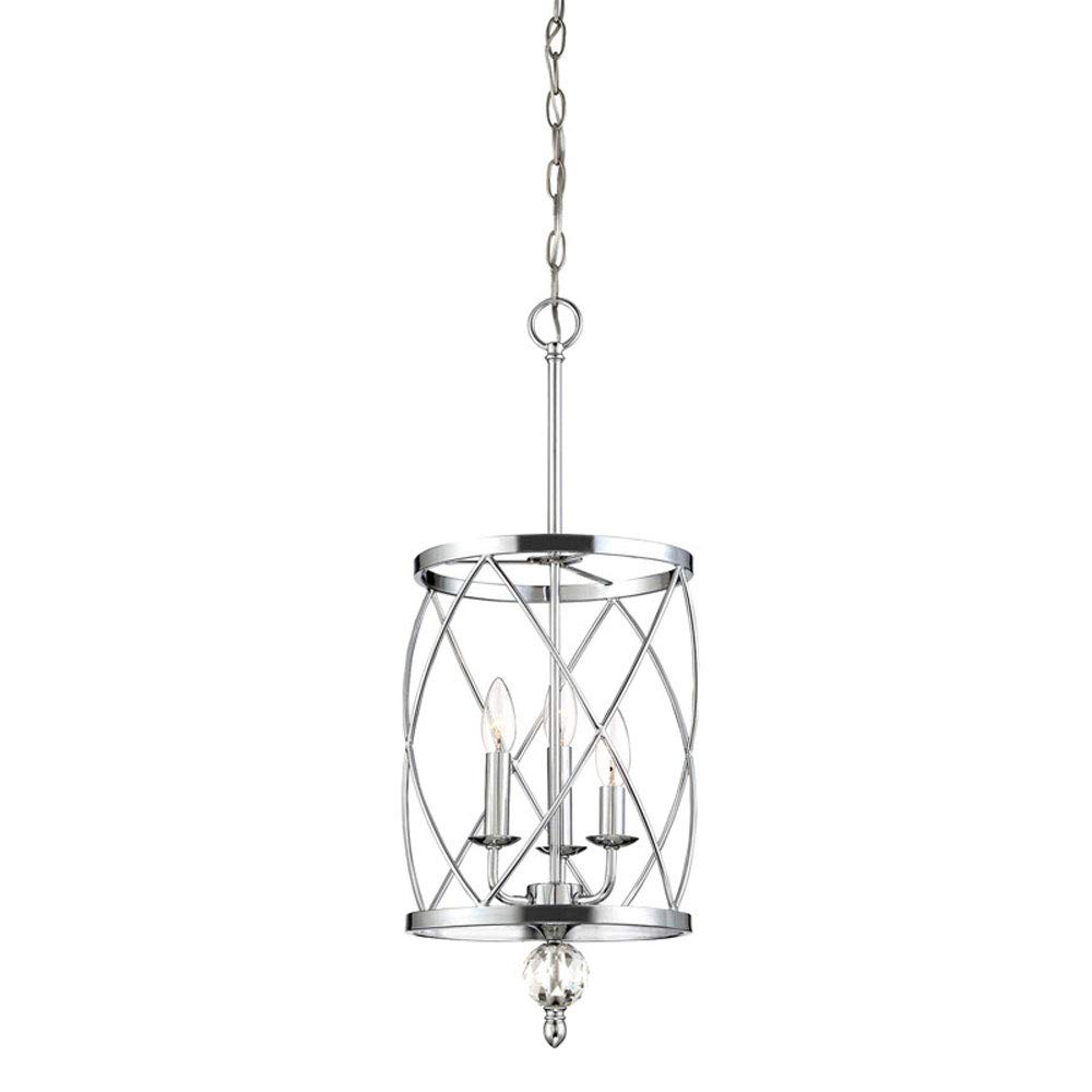 WEZXRLZNE Nordic Creative Personality Chandelier 3 Heads E12 Smooth Light Fixture Cylindrical Iron Cage Shape Residential Lamp Suitable for Bedroom, Living Room, Entrance Hall Ceiling Lighting(D)