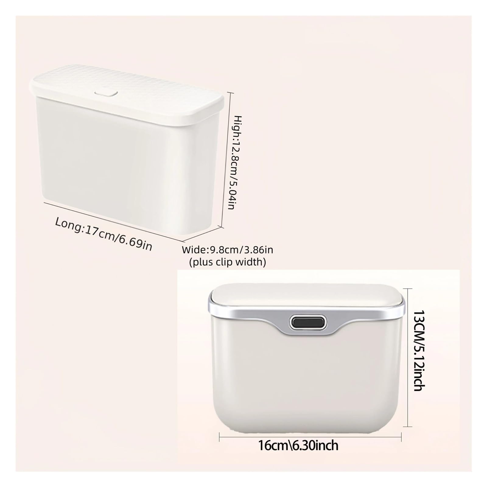 Auto Mülleimer Auto-Mülleimer Mit Deckelknopf Hängender Aufbewahrungsbehälter Für Den Nass- Und Trockengebrauch Innen-Organizer-Box Mini Autos Mülleimers(Black A)