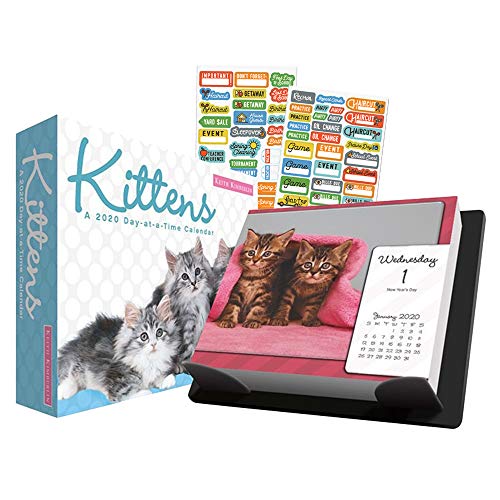Kittens 2020 Calendar, Box Edition Set - Deluxe 2020 Keith Kimberlin Kittens Day-at-a-Time Box Calendar with Over 100 Calendar Stickers (Kittens Gifts, Office Supplies)