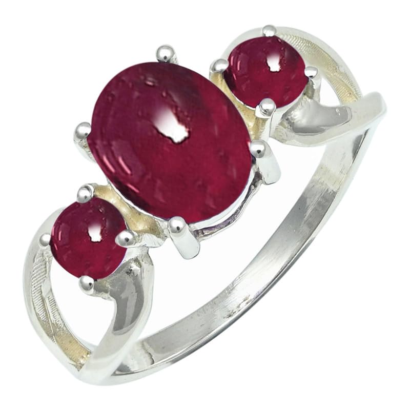 Edelstein Ring silberplattiert für Damen und Herren stilvoll alle Größen Geschenkidee handgefertigter Schmuck CRG1264AA