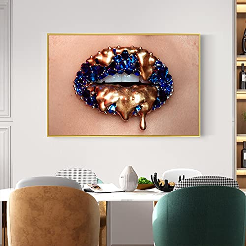 Tableau Toile Maquillage Déco Chic Lèvres Sexy Chambre Moderne