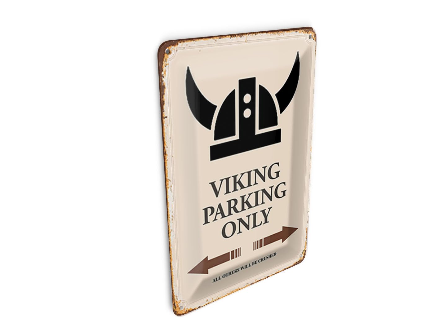 Femer Girls Multicoloured Tin Postcard Saying 10 X 14 Cm Viking Parking Only All Others Decorative Sign