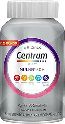 Centrum Mulher 50 Mais Multivitaminico, com Vitamina D, Vitamina B12, Calcio e Magnesio, 150 Comprimidos