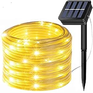 FANSIR Solar String Lights Outdoor Rope Lights, 8 Modes 200 LED Solar Powered Outdoor Waterproof Tube Light Copper Wire…
