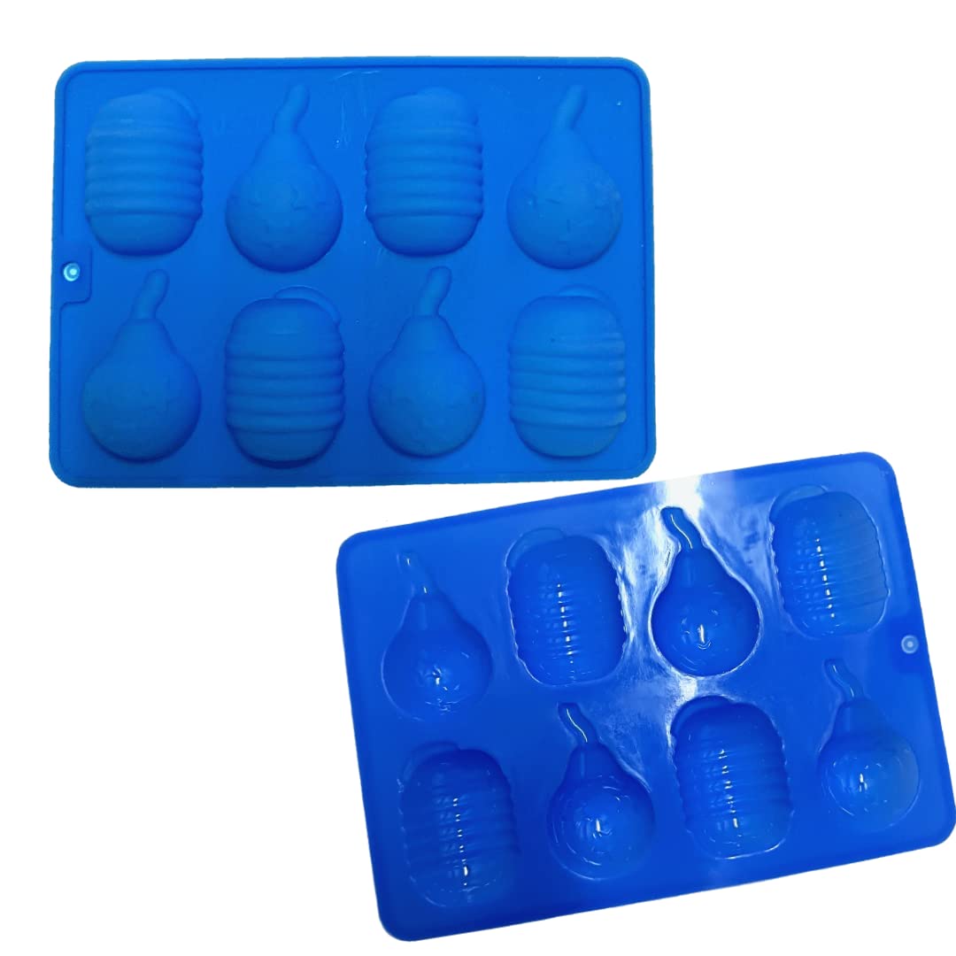 HUSAINI MART | 8 Cavities 2 in1 Diwali Flower(Anar) and sutli rassi Shape Silicone Mold/Mould for Chocolate Cake Decoration Tray Bakeware (Random Color)