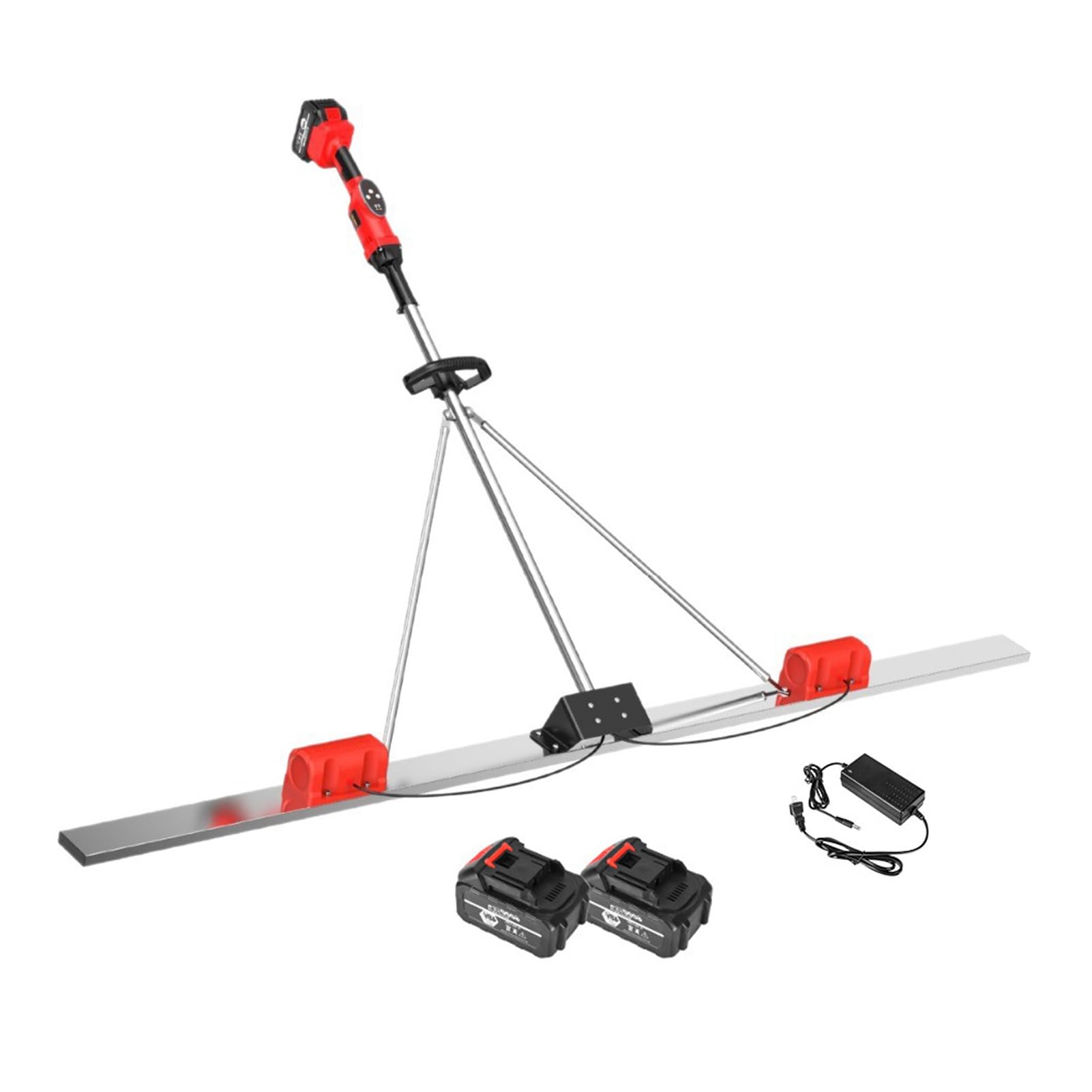 Brushless Motor Concrete Leveler，48V Cordless Vibration Screed，9-Speed Adjustable Frequency，1.8m Thickened Stainless Steel Board，Efficient Construction Slab Finishing(1.5m)