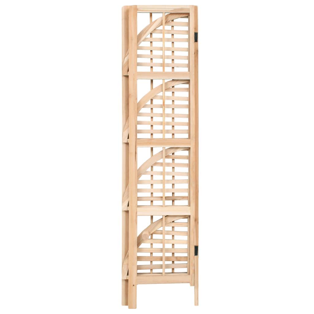 Scaffale angolare in legno di cedro, pieghevole, beige, 27 x 27 x
