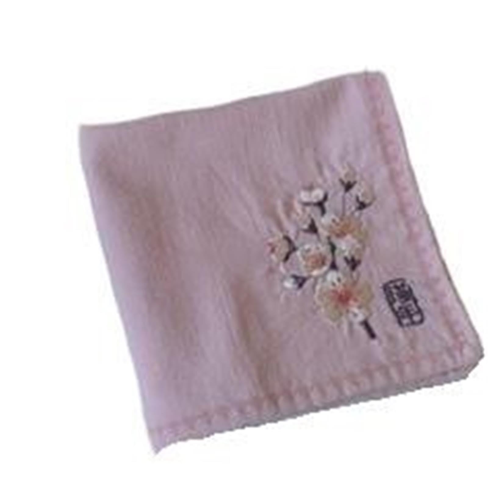 Fazzoletto piuttosto retrò con fiori ricamati in cotone for matrimonio