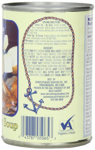 Chincoteague Seafood Crab and Cheddar Soup, 15-Ounce Cans (Pack of 12)