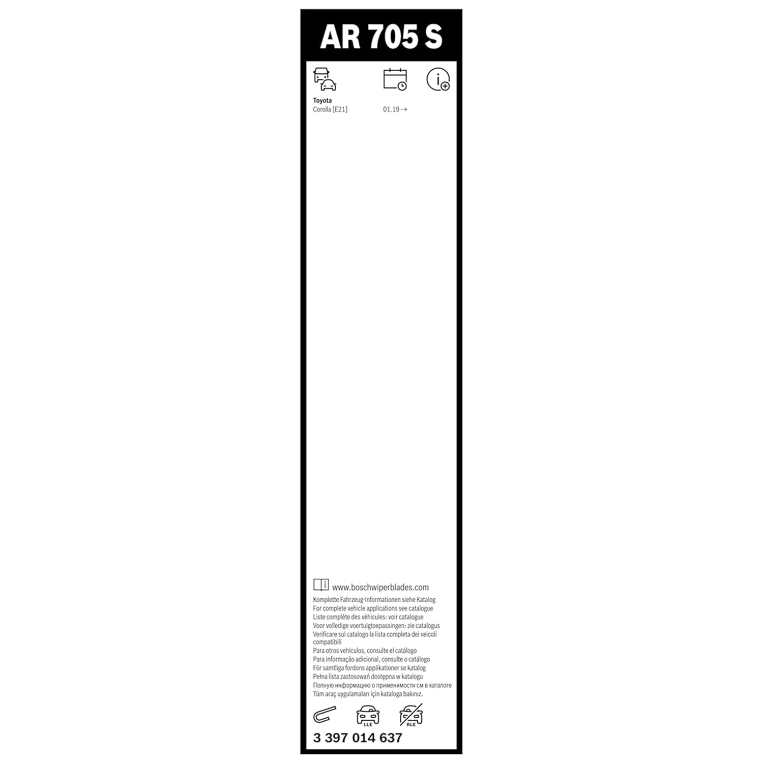 BOSCH Balai d'essuie-glace Aerotwin Retrofit AR705S avant 3397014637 | Compatible avec: SUZUKI SWACE, TOYOTA COROLLA Kombi, COROLLA Schrägheck, COROLLA Stufenheck