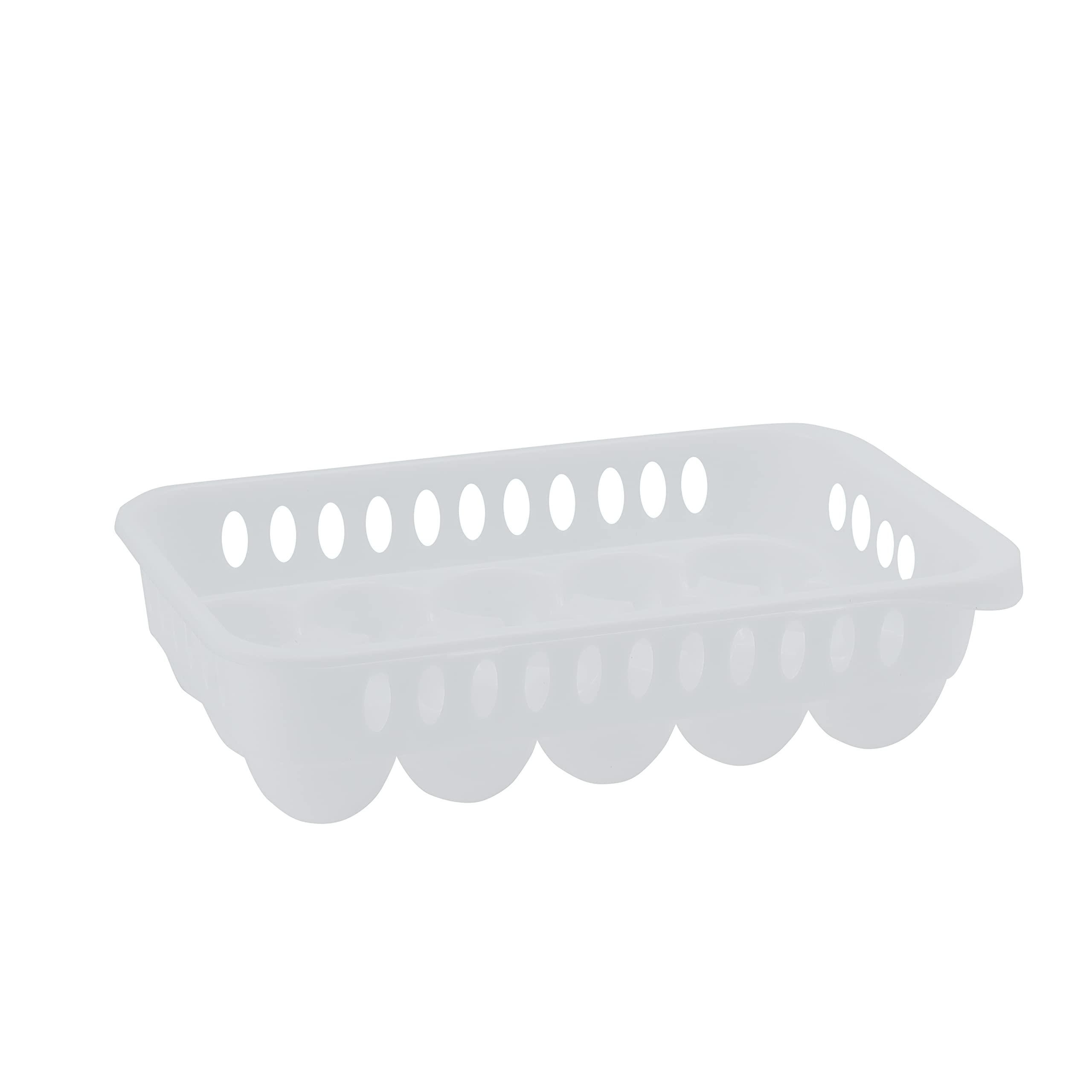 Royalford Egg Container- RF11297 Holds 15 Eggs, White PP Plastic Organizer with 3 Rows and 5 Columns Suitable to Store in most Refrigerator Door or Shelves, Hygienic, Durable and Sturdy Design, White