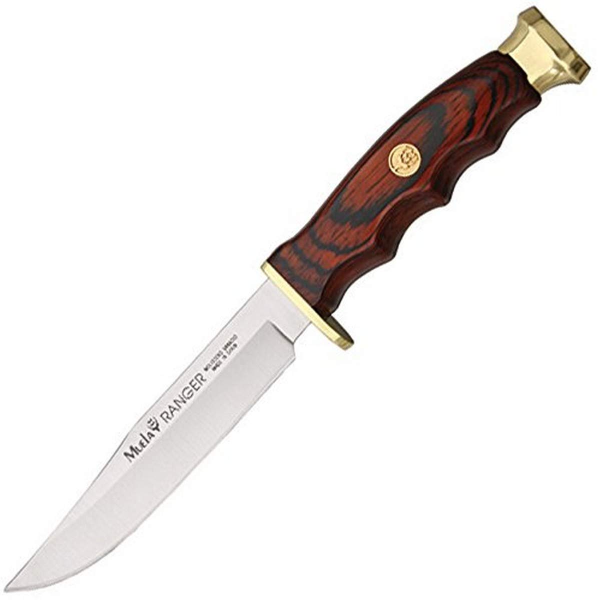 MUELA RANGER-12 Pakkawood Handle Hunter Knife with Leather Sheath, 8-3/4