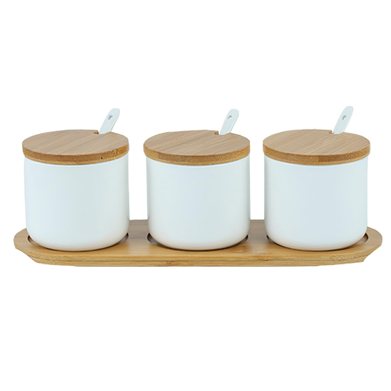 Salero Y Azucarero De Madera Con Tapa - Estilo Japonés, 9cm De Alto - Para Condimentos Y Especias