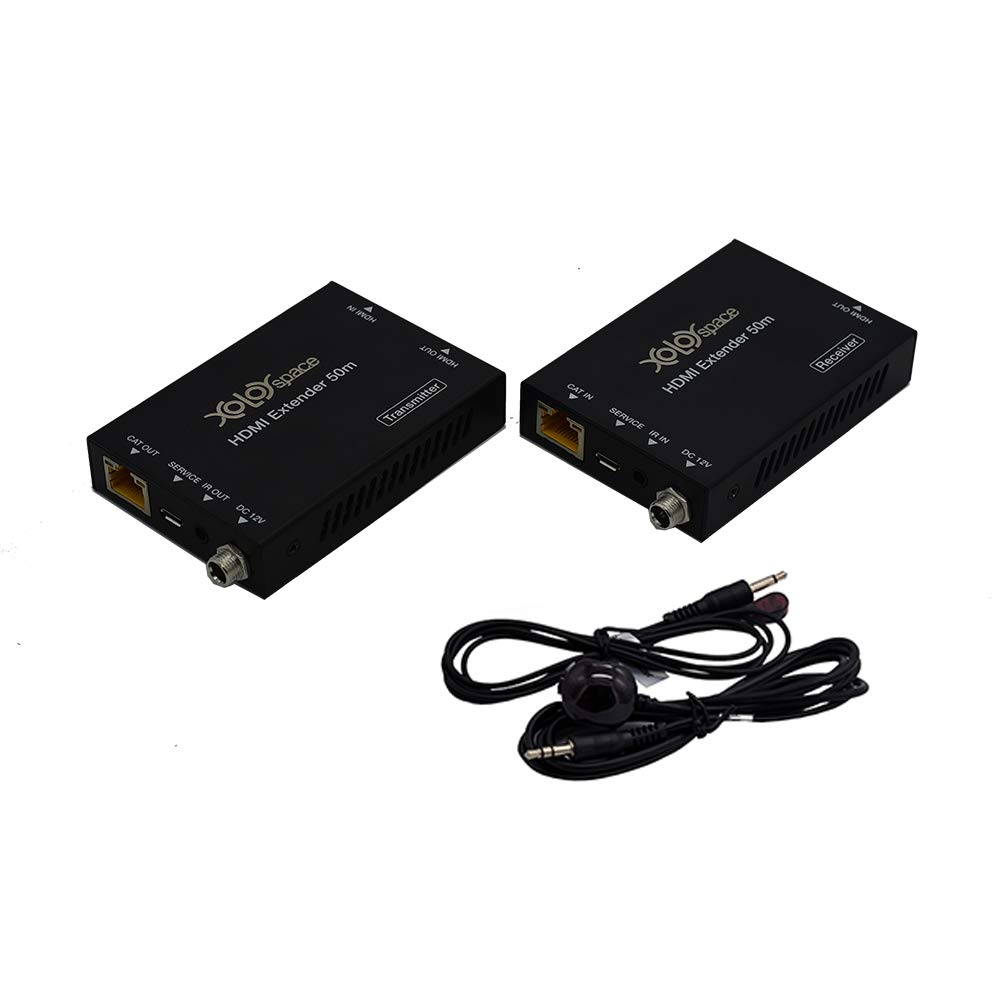 HT004S 60m 4K 60HZ 4:4:4 HDMI Extender Over CAT6 with HDMI Loop Out, IR Return Signal, PoC, HDMI 2.0b & HDCP 2.2 Standard, Bandwidth 18Gbps