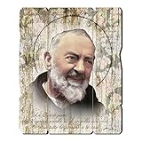  Holyart Quadro Legno Sagomato Gancio Retro Padre pio