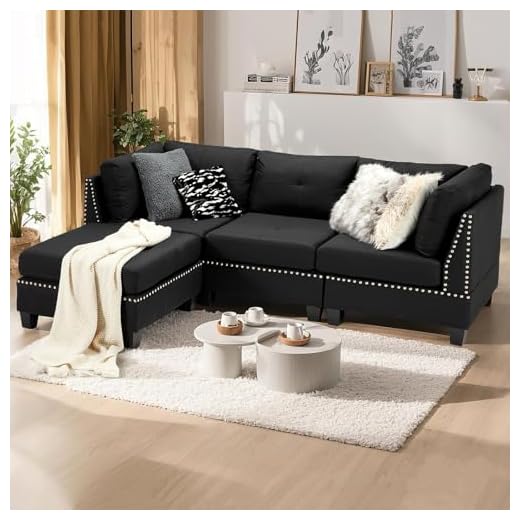 YODOLLA 225CM 3 Seater Sofa Modern Corner Sofa Bed with Footstool, Grey Sectional Sofa L-Shaped Corner Chaise Sofa Couch for Living Room (13145GR) 13 YODOLLA 225CM 3 Seater Sofa Modern Corner Sofa Bed with Footstool, Black Sectional Sofa L-Shaped Corner Chaise Sofa Couch for Living Room (13145BK)