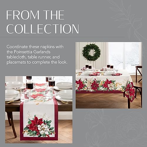 Servilletas de Tela Pack x4 17x17 Poinsettia Floral miniatura 6