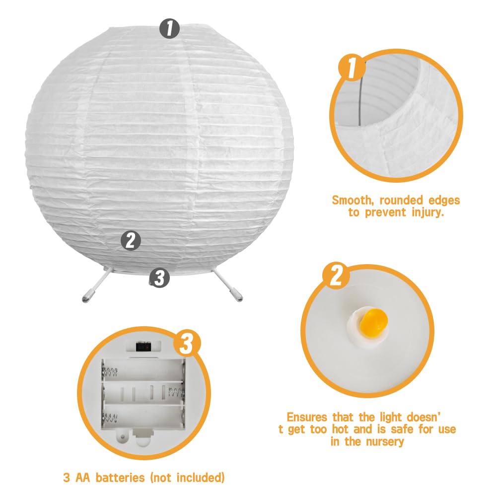 YY YEARCHY Veilleuse portable pour bébé pour chambre d'enfant - Veilleuse en papier - Veilleuse pour salle de bain et chambre d'enfant