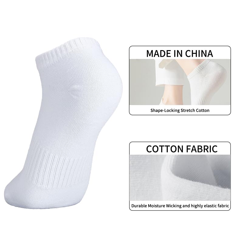 Image of 6 Pairs No Show Socks Cotton Non Slip Low Cut thin Socks,White /Black /Grey