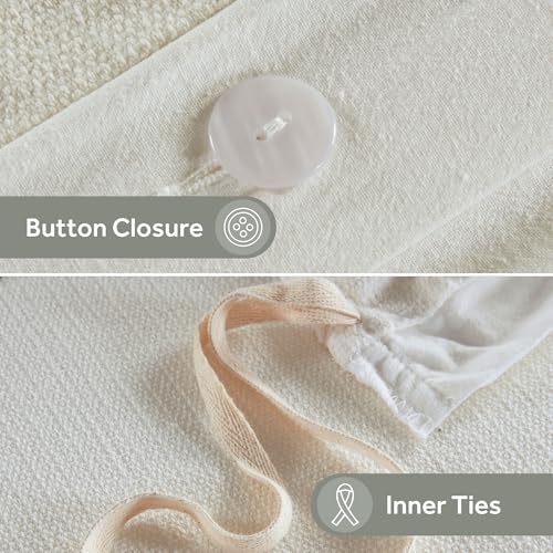 Image of Ink+Ivy Duvet Cover Set Chenille Tufted Geometric Duvet Cover for Queen Size Bed, All Season, Soft & Lightweight Cotton Rich Queen Bedding Cover & Shams, Tahli, Full /Queen Green /Ivory 3 Piece