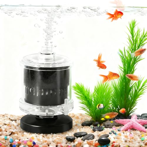 Weciau Aquarium Filter, Mini Leiser Innenfilter Aquarium, Luftheber Filter mit Physikalisch Schwammfilter, Wasserfilter Aquarium für Kleine Runde Aquarienaquarium