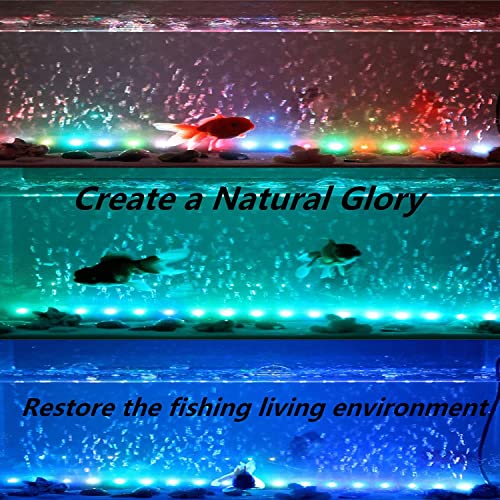 Image of LED Aquarium Light, 2 Pack 15 inches Fish Tank Light RGB Color Underwater Light Submersible Crystal Glass Lights, 42 LED Beads, Brightness Adjustable Memory Function, LED Light bar Stick