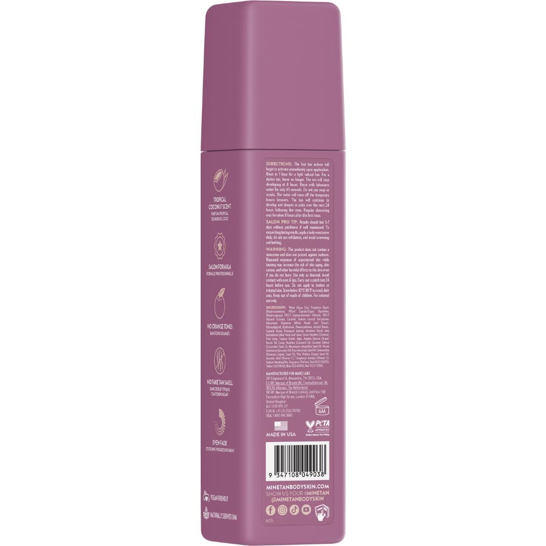 MineTan Double Dark Self Tanning Foam | Bronze Collection - Fake Tanner Mousse for a Deep Bronzing Glow, 1 Hour Express, Face & Body, Ultra Hydrating Formula, Coconut Scented, Vegan 6.7 Fl Oz