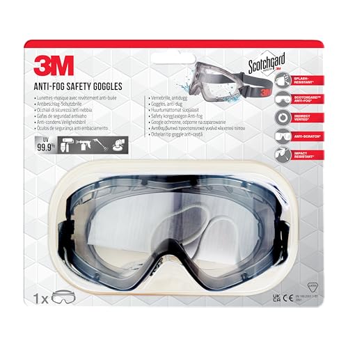 3M Scotchgard Anti-fog Safety Goggles, 2891, Indirect Vented, 1/PK