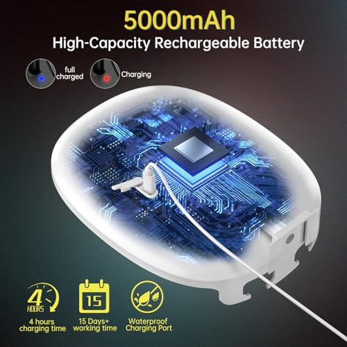 Image of Heated Shower Mirror Fogless for Shaving, 5000mAh Rechargeable Lighted Shaving Mirror 3 Color Dimming Lights Anti-Fog Shower Mirror with Light 360Rotation Fog Free Shower Shaving Mirror for Men