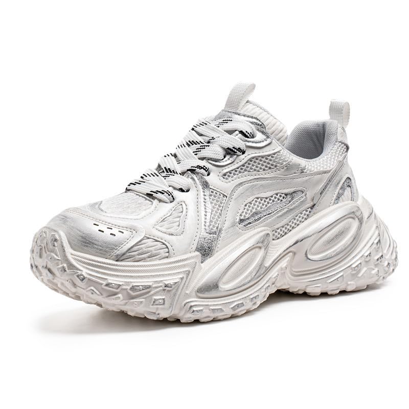 Large-Sized Men's Fashionable Sports Shoes with Breathable mesh, wear-Resistant Rubber Soles, Thick Soles and Height-Increasing Features for Daily Outdoor use3