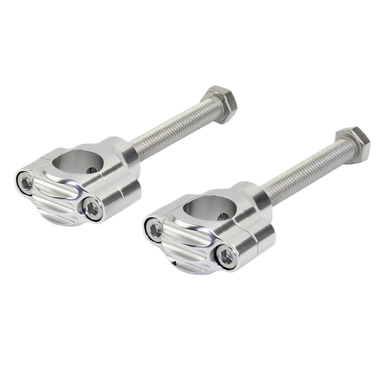 MNEVZX Handlebar risers kit Motorcycle 22mm 25mm Bar Clamps Handlebar Risers Universal Fit For Harley Bobber Chopper(22mm Sliver)