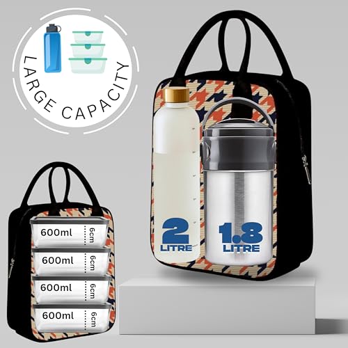Image of Nibbler Lunch Bag Office Tiffin Bags for Men Women | Insulated Hot Cold Travel Lunch Bag | for Lunch Tiffin Box & Bottle | Multi-use Storage I for Office & School (Shepherd's)