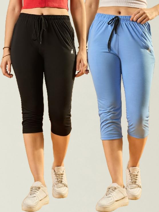 Image of Modeve Women Solid Cotton Blend Capri for summer|| Summer Wear