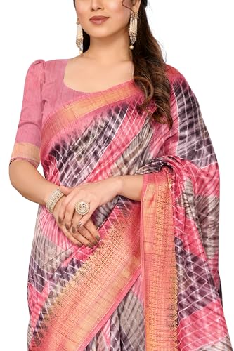 Image of MIRCHI FASHION Women Saree Cotton Silk Batik Block Printed | Breathable Office Wear and Regular Use Sari with Blouse Piece