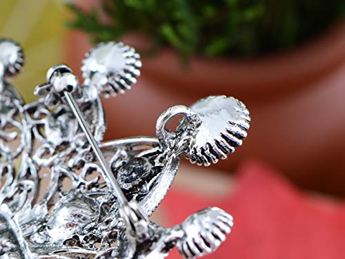 Image of Alilang Silvery Tone Shine Pink Crystal Rhinestones Princess Queen Crown Brooch Pin Pendent